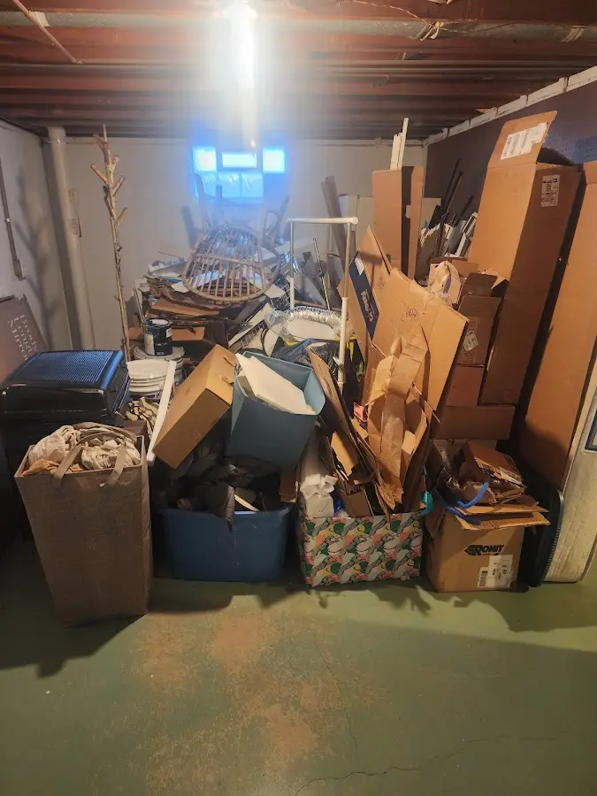 Roll-off dumpster container at job site for 6 Yard Dumpster Rental in Kaufman